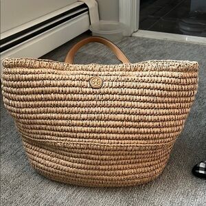 Tory Burch Tan Woven Tote Bag